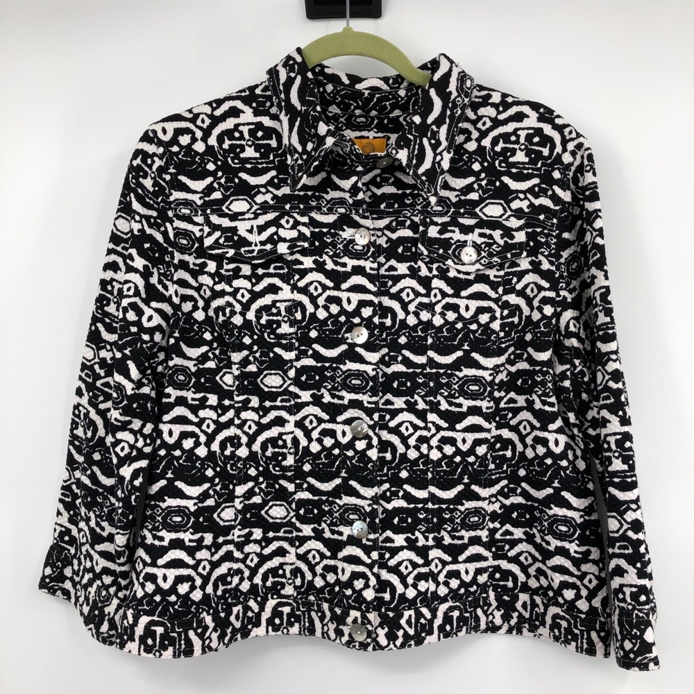 Ruby Rd Black White Jacket Sz 14